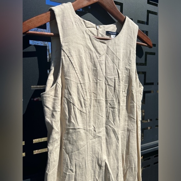 Tommy Hilfiger Womens Natural Linen Blend Preppy Euro Summer Midi Dress 4 - Picture 3 of 11